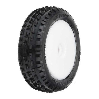Pro-Line 8298-13 1/18 Wedge Front Carpet Mini-B Tires Mounted 8mm White Wheels (2)
