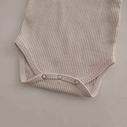 Baby Solid Color Pit Strip Fabric Long Sleeve Bodysuit by MyKids-USA™