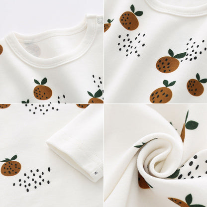 Baby 1pcs Allover Fruit Graphic Long Sleeve Bottoming Shirt & Trousers Sets by MyKids-USA™