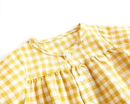 Baby Girl Plaid Pattern Single Breasted Design Shirt Combo Shorts Sets by MyKids-USA™