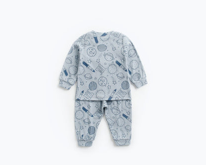 Baby 2pcs Cartoon Graphic Soft Cotton Shirt Combo Pants Sets Tracksuit by MyKids-USA™