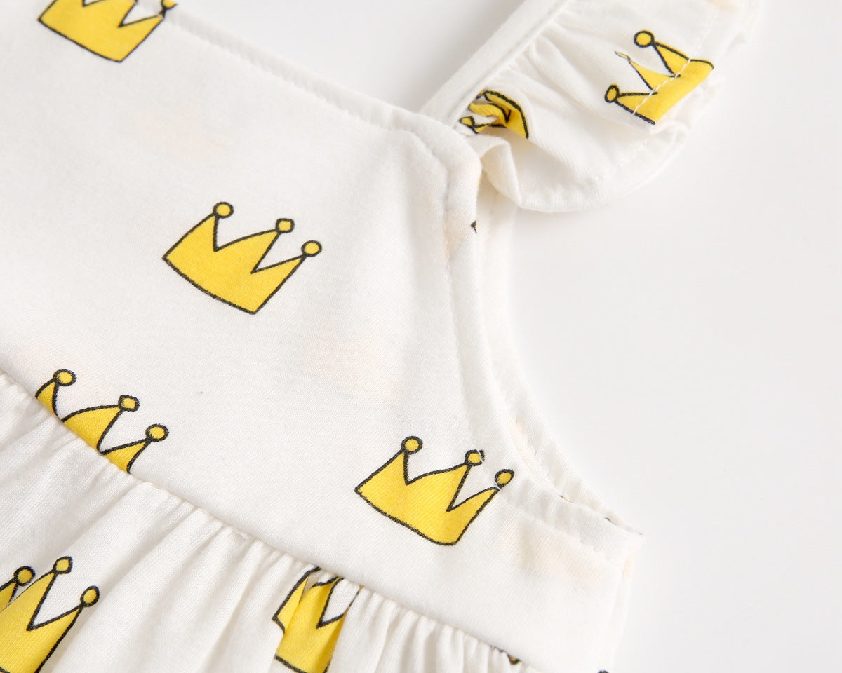 Baby Girl Printed Pattern Ruffle Design Sleeveless Tops Combo Shorts Sets by MyKids-USA™