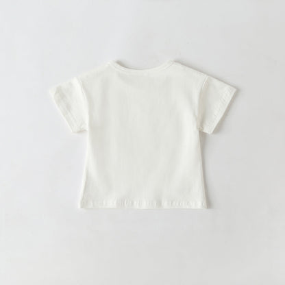 Baby Girl Solid Color Tee Combo Denim Strap Shorts 1-Piece Sets by MyKids-USA™