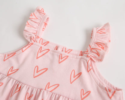 Baby Girl Printed Pattern Ruffle Design Sleeveless Tops Combo Shorts Sets by MyKids-USA™