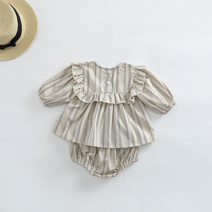 Baby Girl Striped Pattern Shirt Combo Shorts 1 Pieces Sets by MyKids-USA™