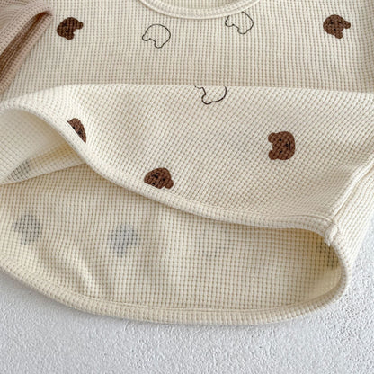 Baby Cartoon Print Pattern Waffle Knitted Fabric Clothing Sets by MyKids-USA™