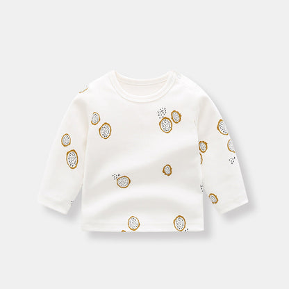 Baby 1pcs Allover Fruit Graphic Long Sleeve Bottoming Shirt & Trousers Sets by MyKids-USA™