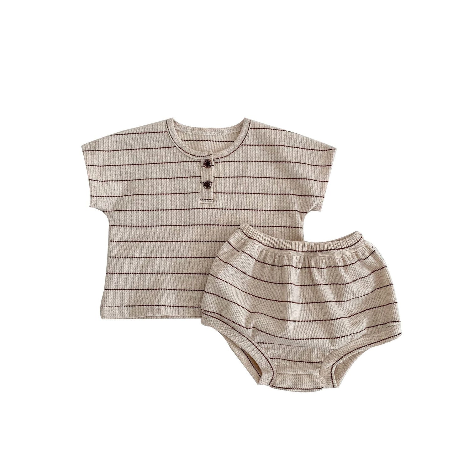 Baby Striped Pattern T-Shirt Shorts Casual Comfy Sets by MyKids-USA™