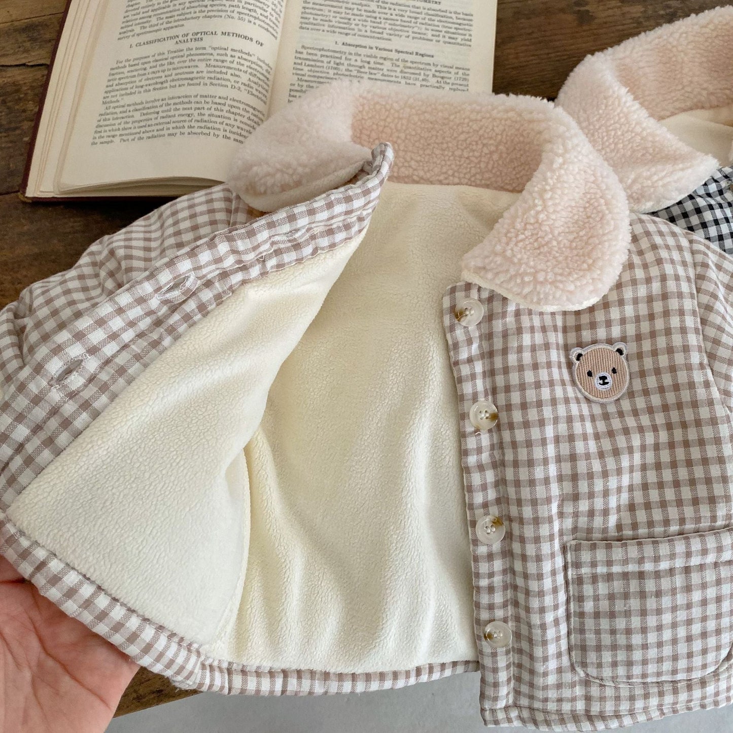 Baby Plaid Graphic Single Breasted Design Thickened Warm Winter Cotton Coat by MyKids-USA™
