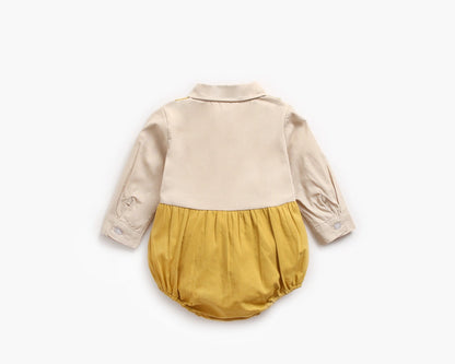 Baby Boy Solid Color False 2-Piece Design Long Sleeved Onesies Bodysuit by MyKids-USA™