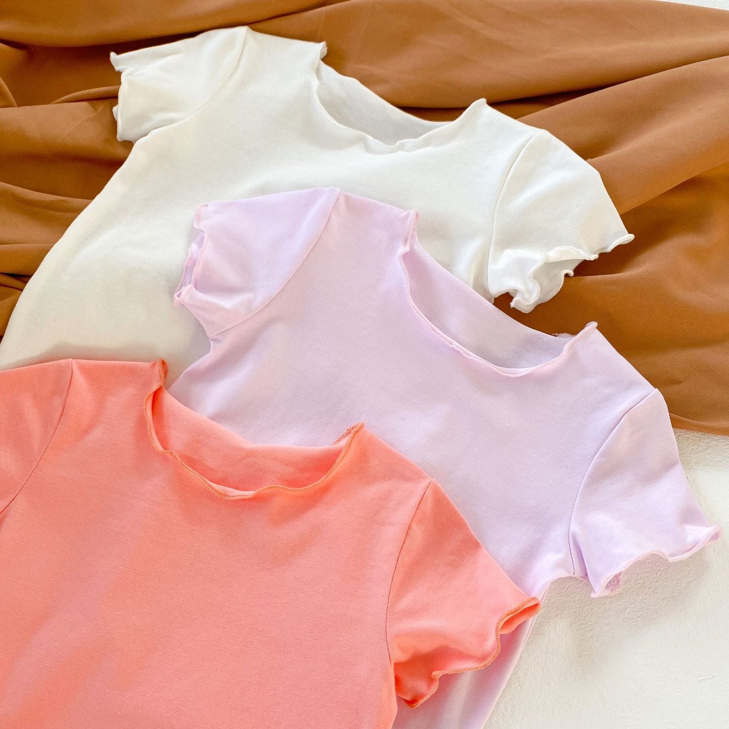 Baby Girl Solid Color Wooden Ear Design T-Shirt Combo Floral Shorts 2-Pieces Sets by MyKids-USA™