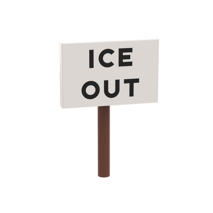 "ICE OUT" Protest Sign - Custom Printed 2x3 Tile - Made Using a LEGO® Part