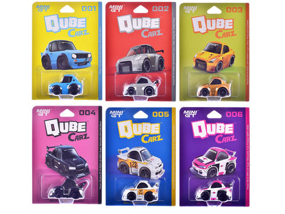 "QubeCarz" Series #1 Set of 6 pieces 1/64 Diecast Model Cars by Mini GT  free shipping USA