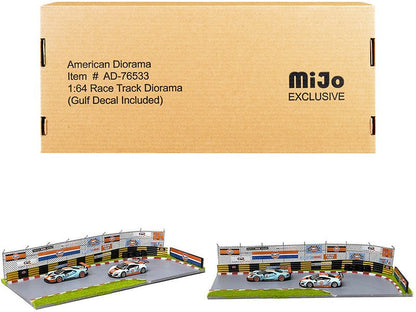 "Race Track Gulf Oil" Diorama with Decals for 1/64 Scale Models by American Diorama  free shipping USA