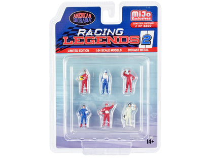 "Racing Legends 2" 6 piece Diecast Set (6 Driver Figures) Limited Edition to 4800 pieces Worldwide for 1/64 Scale Models by American Diorama  free shipping USA