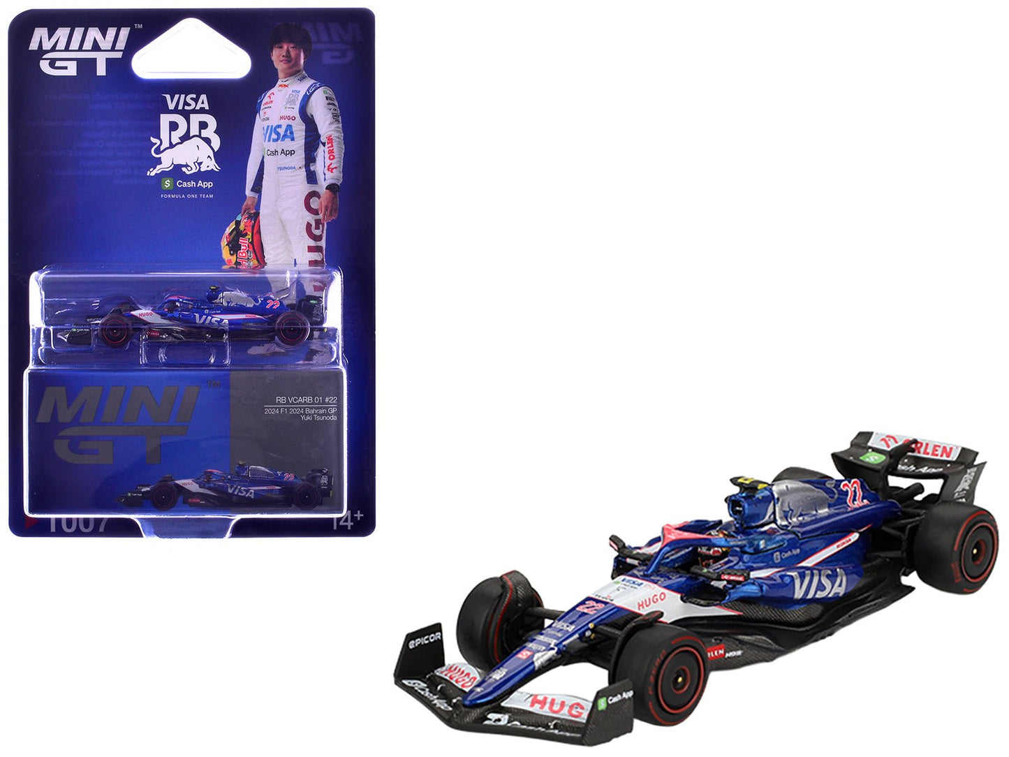 RB VCARB 01 #22 Yuki Tsunoda Formula One F1 "Bahrain GP" (2024) Limited Edition 1/64 Diecast Model Car by Mini GT  free shipping USA