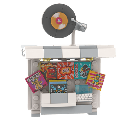 Record Kiosk  - Market Stall - Custom Build Kit - Made Using LEGO® Parts