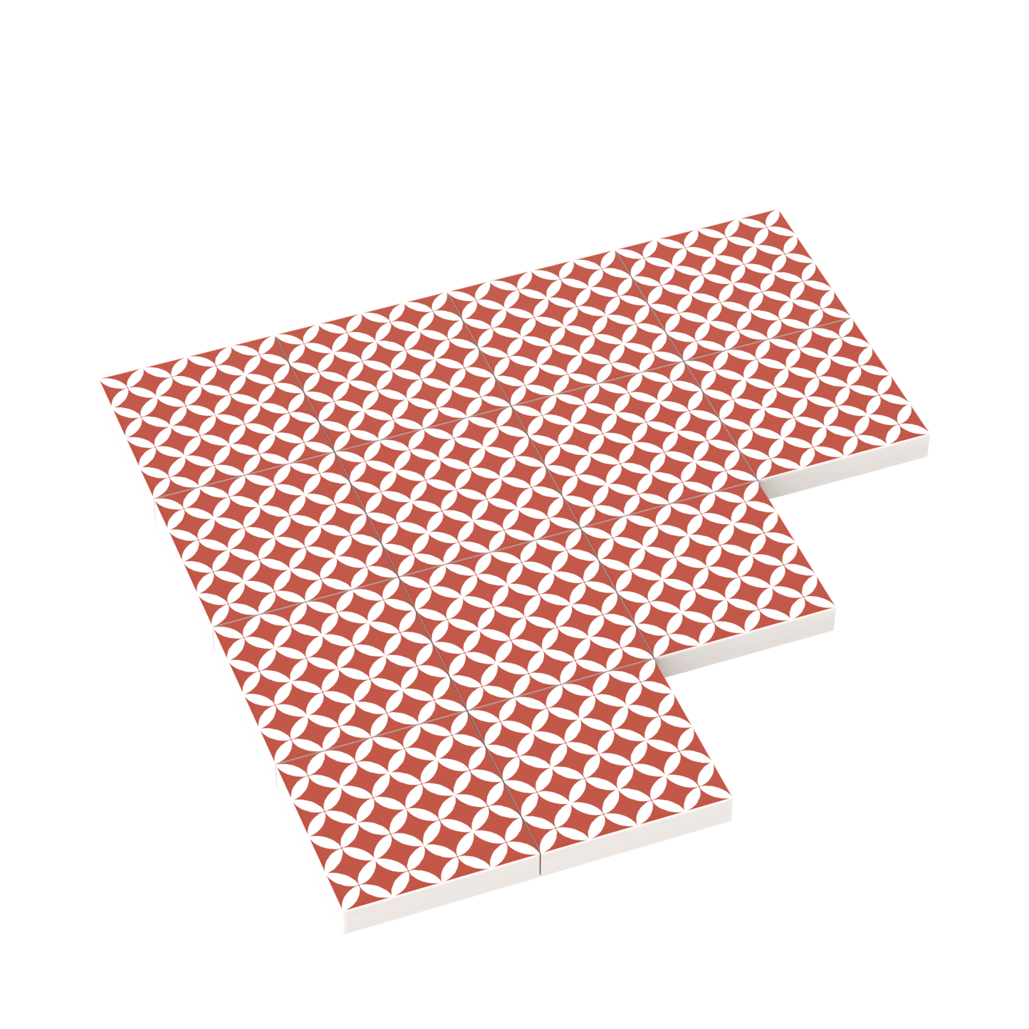 Red & White Spanish Tile for Floor & Wall - Custom Printed - Made using a LEGO® Part