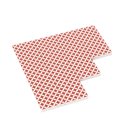 Red & White Spanish Tile for Floor & Wall - Custom Printed - Made using a LEGO® Part