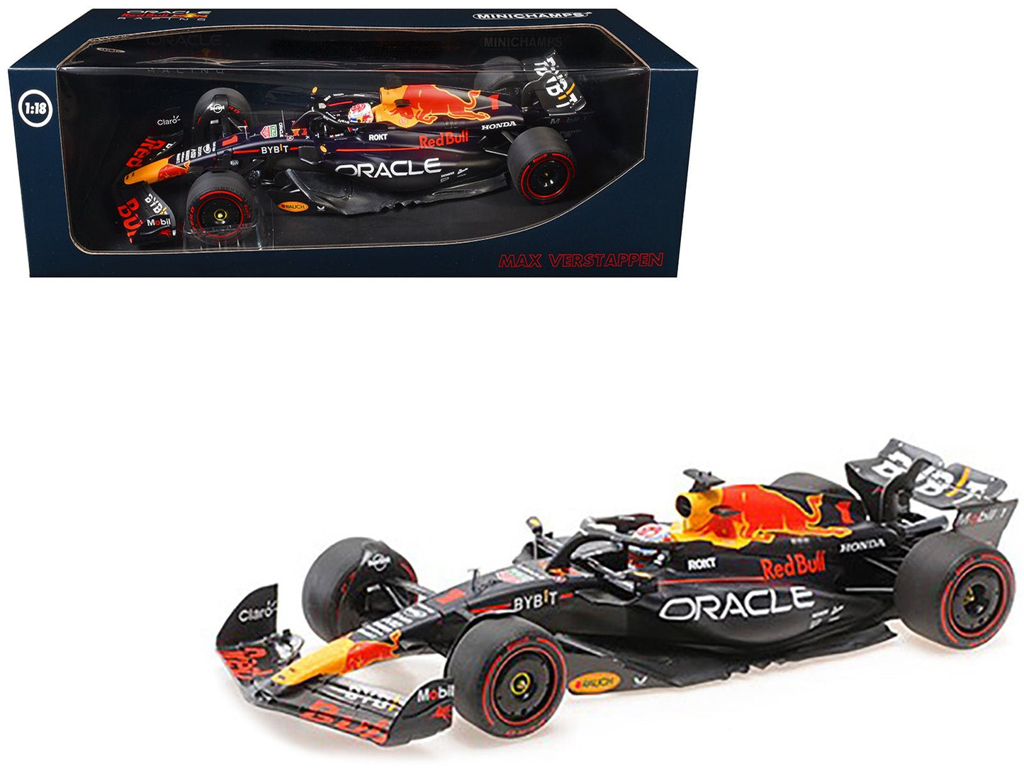 Red Bull Racing RB19 #1 Max Verstappen "Oracle" 2nd Place F1 Formula One Sprint Race "Qatar GP" (2023) with Driver Limited Edition to 480 pieces Worldwide 1/18 Diecast Model Car by Minichamps  free shipping USA