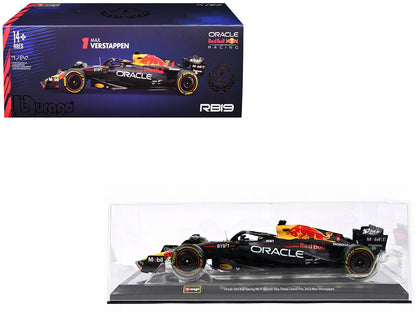 Red Bull Racing RB19 #1 Max Verstappen "Oracle" Winner Formula One F1 Championship "Drivers' Champion" (2023) with Display Case 1/24 Diecast Model Car by Bburago  free shipping USA