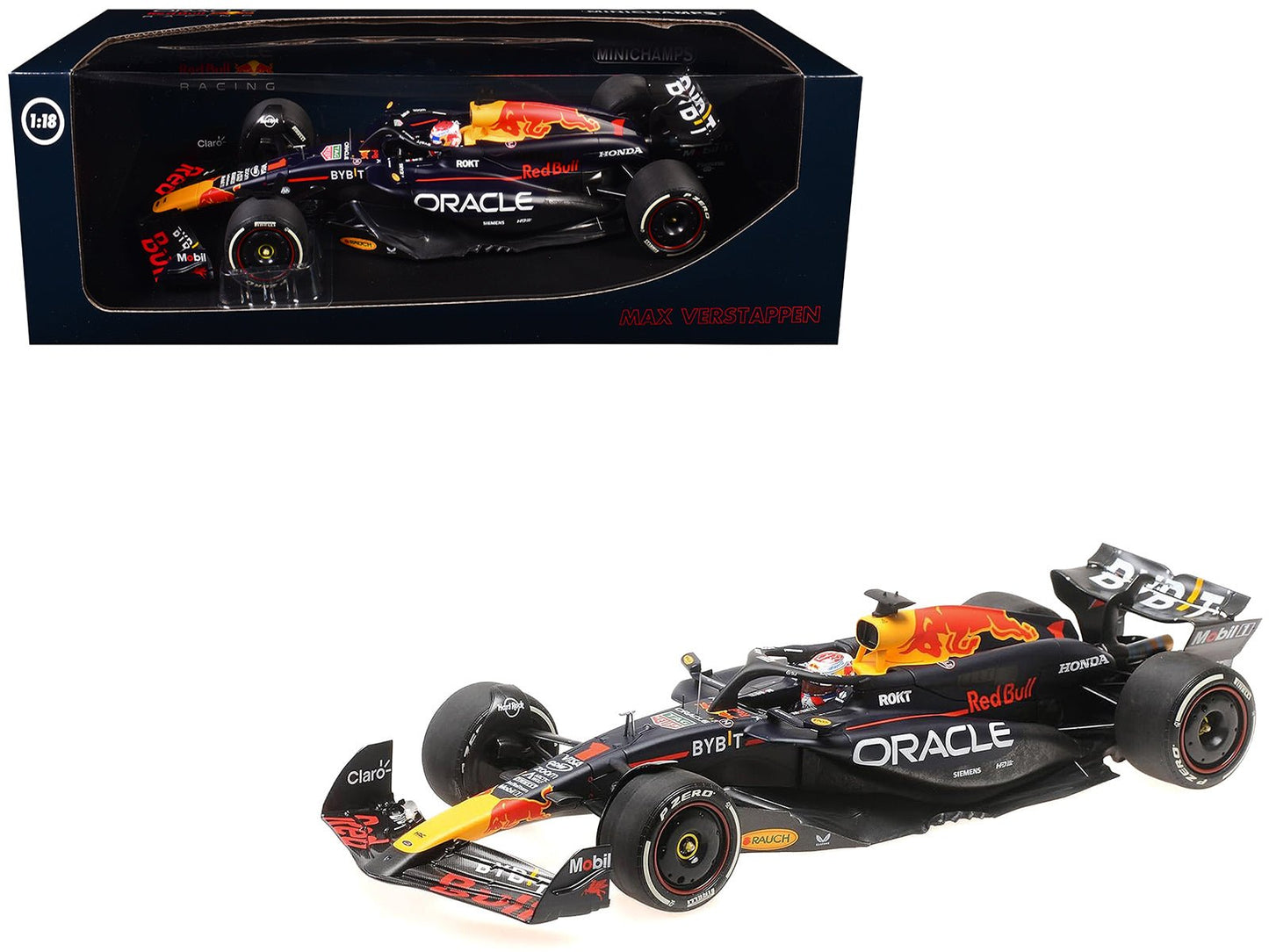 Red Bull Racing RB20 #1 Max Verstappen "Oracle" Winner F1 Formula One "Bahrain GP" (2024) with Driver Limited Edition to 580 pieces Worldwide 1/18 Diecast Model Car by Minichamps  free shipping USA