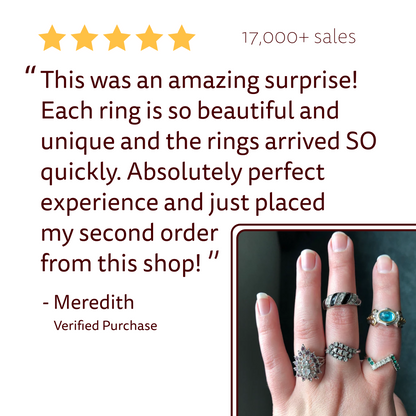 FIVE FOR ONE -Mix of 5 Vintage/Antique Rings for Women We Select Per Your Specifications Made in America - Bulk Pack by PVD Vintage Jewelry