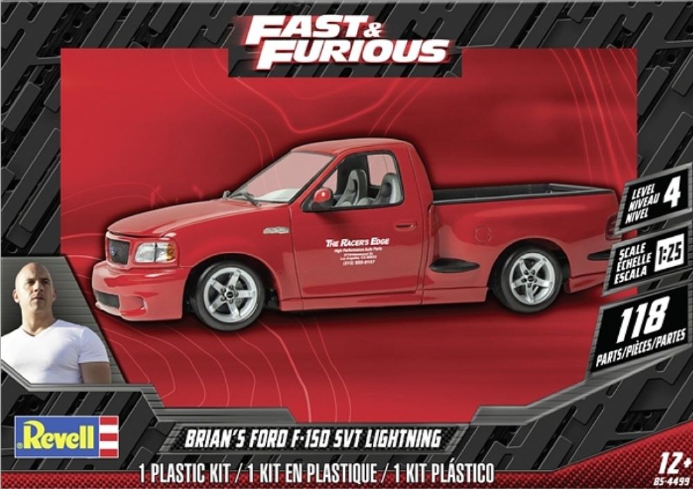 Revell 4499 1/25 Fast & Furious Brian's Ford F150 SVT Lightning Pickup Truck
