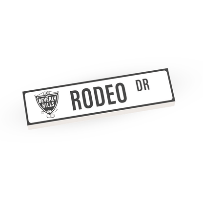 Rodeo Drive - Famous Street Signs - Custom Printed 1x4 Tile - Made Using LEGO® Parts