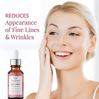 Rose & Vitamin E Facial Oil by 3rd + Fairfax Beauty, 2oz by  Los Angeles Brands