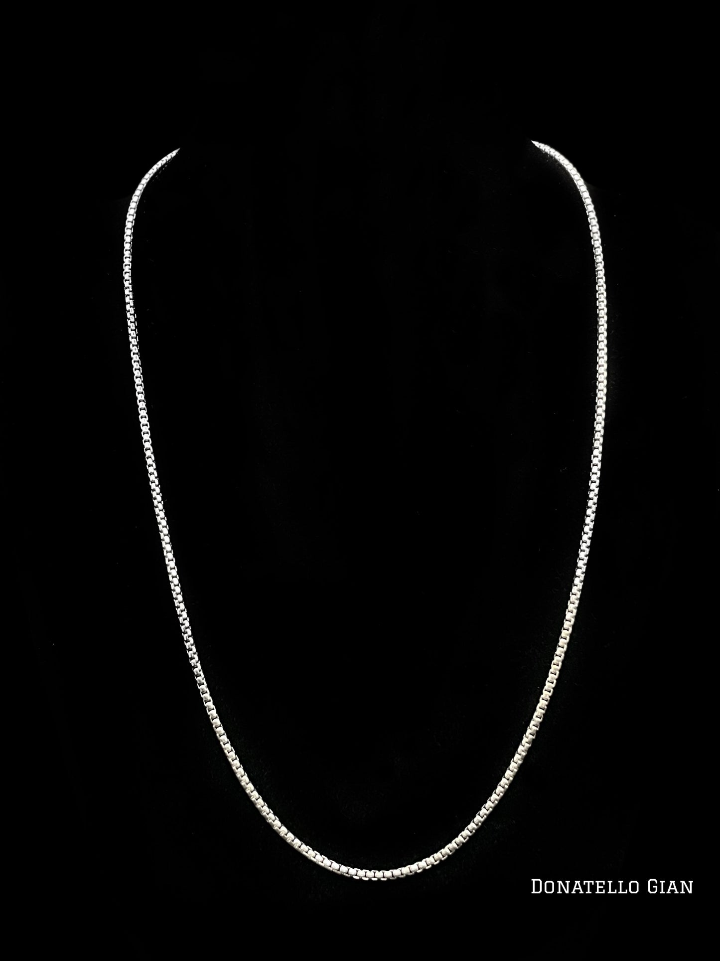 Sterling Silver 925 Round Box Link Chain 1.8MM, 16"-24", Round Box Chain Necklace, Italian Made Sterling Silver 925 Unisex Chain by Donatello Gian