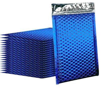 Royal Blue Metallic Bubble Mailers Size 6.5x10 Padded Envelopes