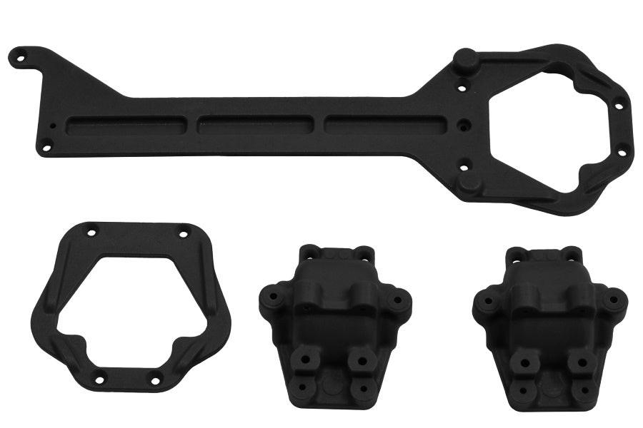 RPM 70792  Front Rear Upper Chassis Differential Covers LaTrax Teton Rally Black