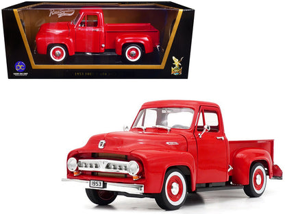 1953 Ford F-100 Pickup Truck Red 1/18 Diecast Model Car by Road Signature  free shipping USA