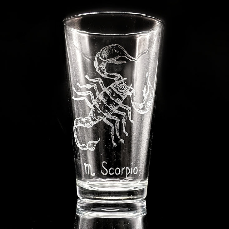ZODIAC Pint Glasses by LumEngrave
