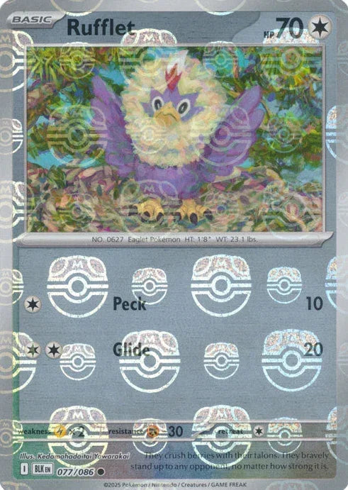 Rufflet (077/086) (Master Ball Pattern) [Scarlet & Violet: Black Bolt]