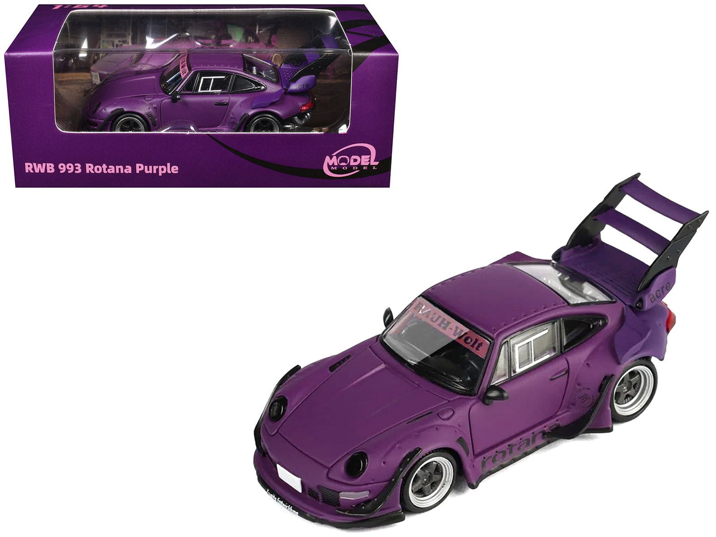 RWB 993 Rotana Matt Purple 1/64 Diecast Model Car by Model Model  free shipping USA
