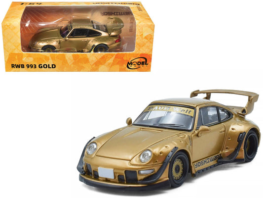 RWB 993 "Yoshiwara" Gold Metallic 1/64 Diecast Model Car by Model Model  free shipping USA