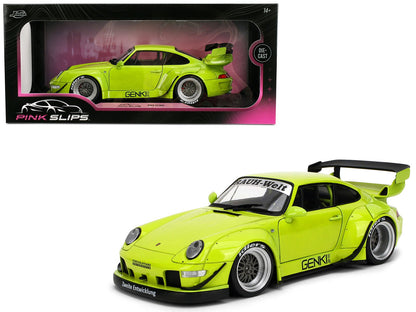 RWB Body Kit "Genki" Lime Green "Pink Slips" Series 1/18 Diecast Model Car by Jada  free shipping USA