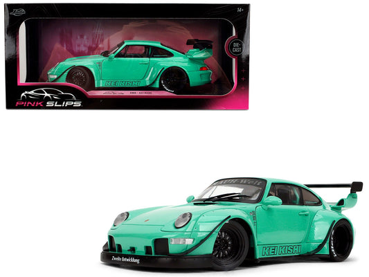 RWB Body Kit "Kei Kishi" Light Blue "Pink Slips" Series 1/18 Diecast Model Car by Jada  free shipping USA