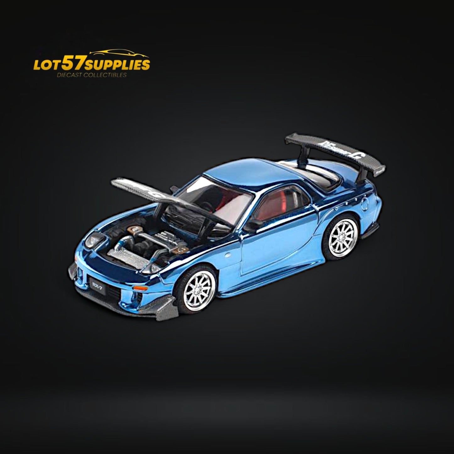 (Pre-Order) Pop Race Mazda RX-7 Re-Amemiya Blue Chrome 1:64