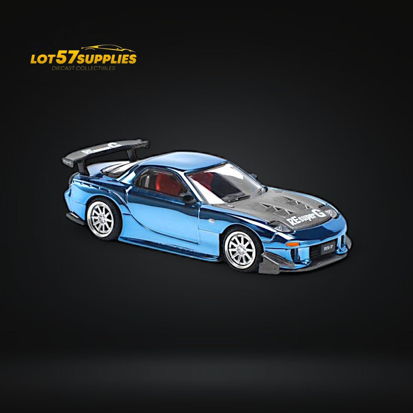 (Pre-Order) Pop Race Mazda RX-7 Re-Amemiya Blue Chrome 1:64