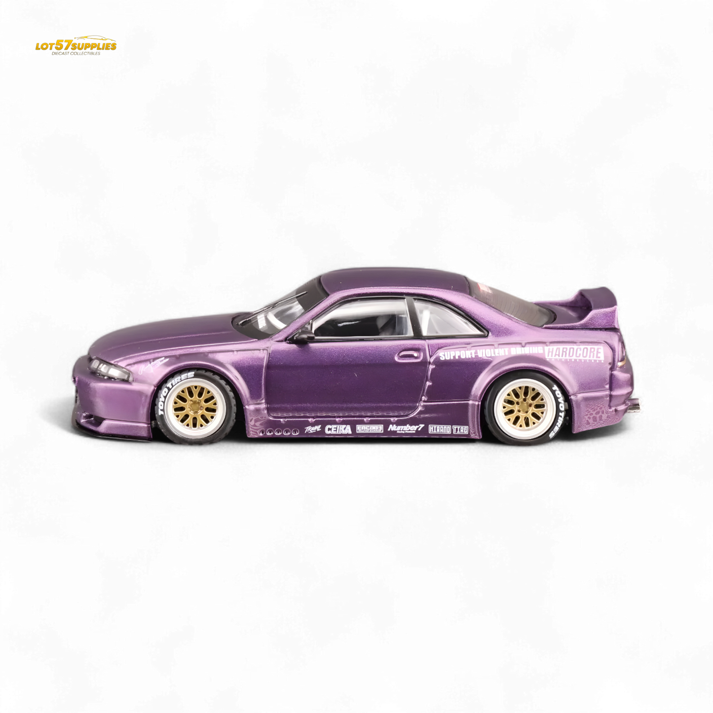Inno64 NISSAN SKYLINE GT-R (R33) "PANDEM ROCKET BUNNY" Purple 1:64
