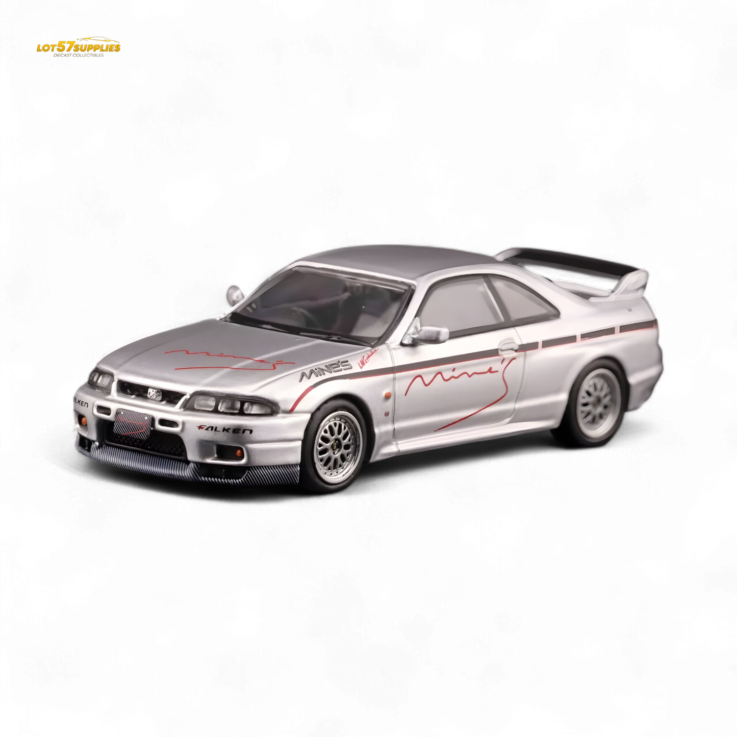 Inno64 NISSAN SKYLINE GR-R (R33) "Tuned by Mine's" Silver 1:64