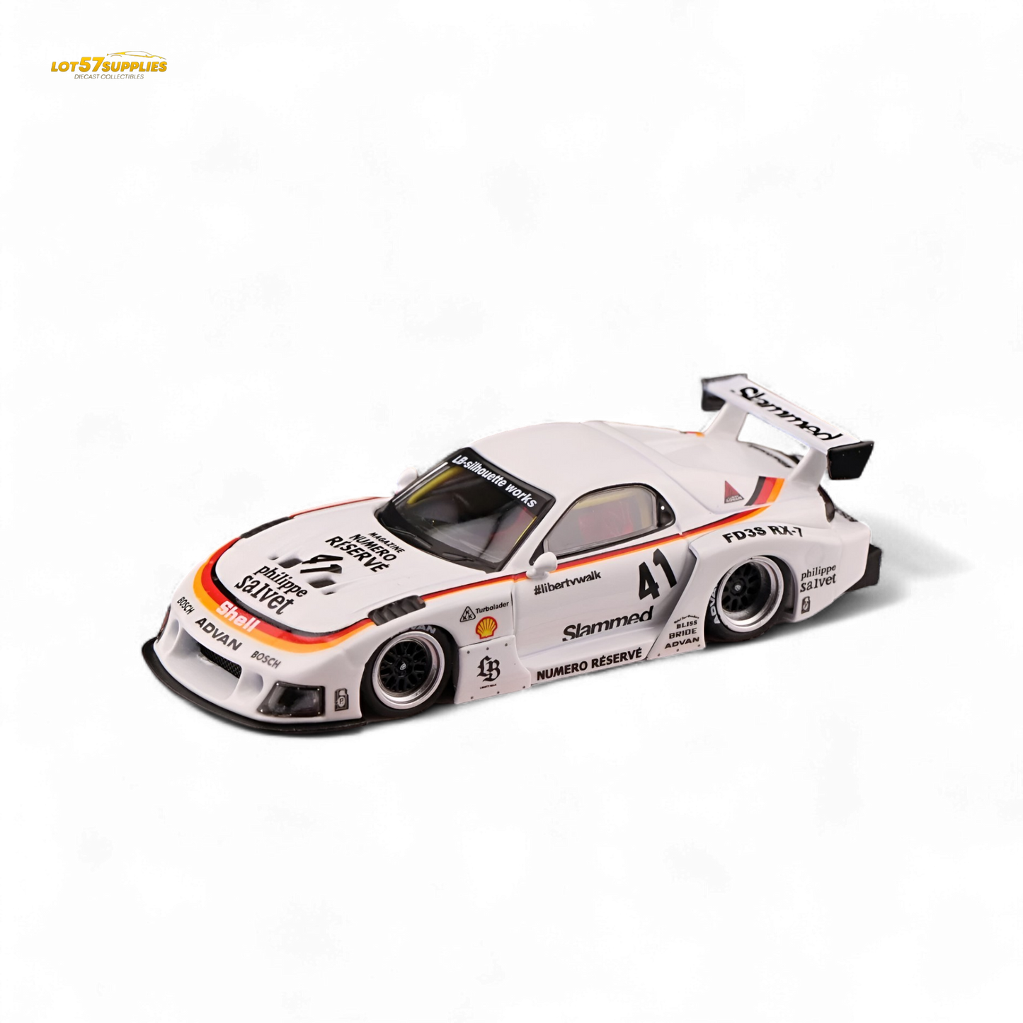 Inno64 Mazda RX-7 LBWK in White 1:64 IN64-LBWK-RX7-02