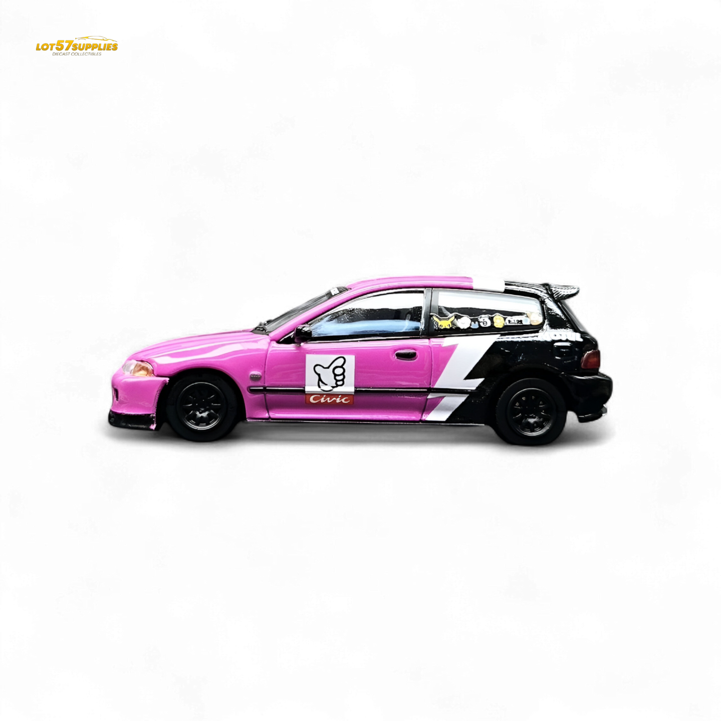 Street Weapon Honda Civic EG6 No Good Racing Pink - Black 1:64