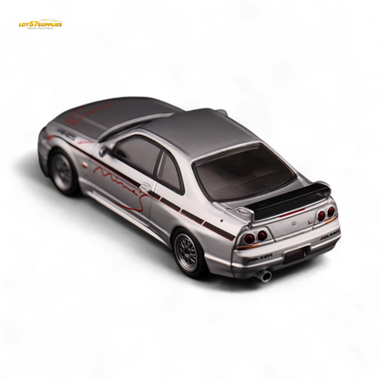 Inno64 NISSAN SKYLINE GR-R (R33) "Tuned by Mine's" Silver 1:64