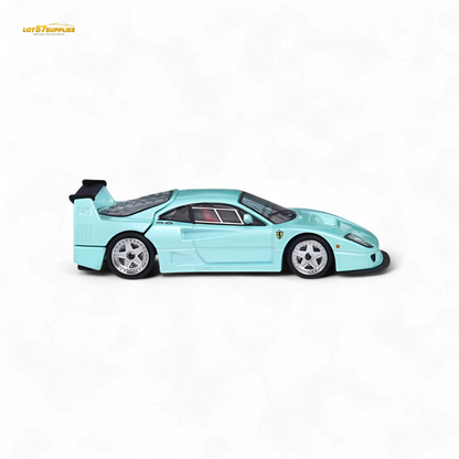 Stance Hunters Ferrari F40 LM Light Aqua Green With Removable Rear Engine Cover 1:64
