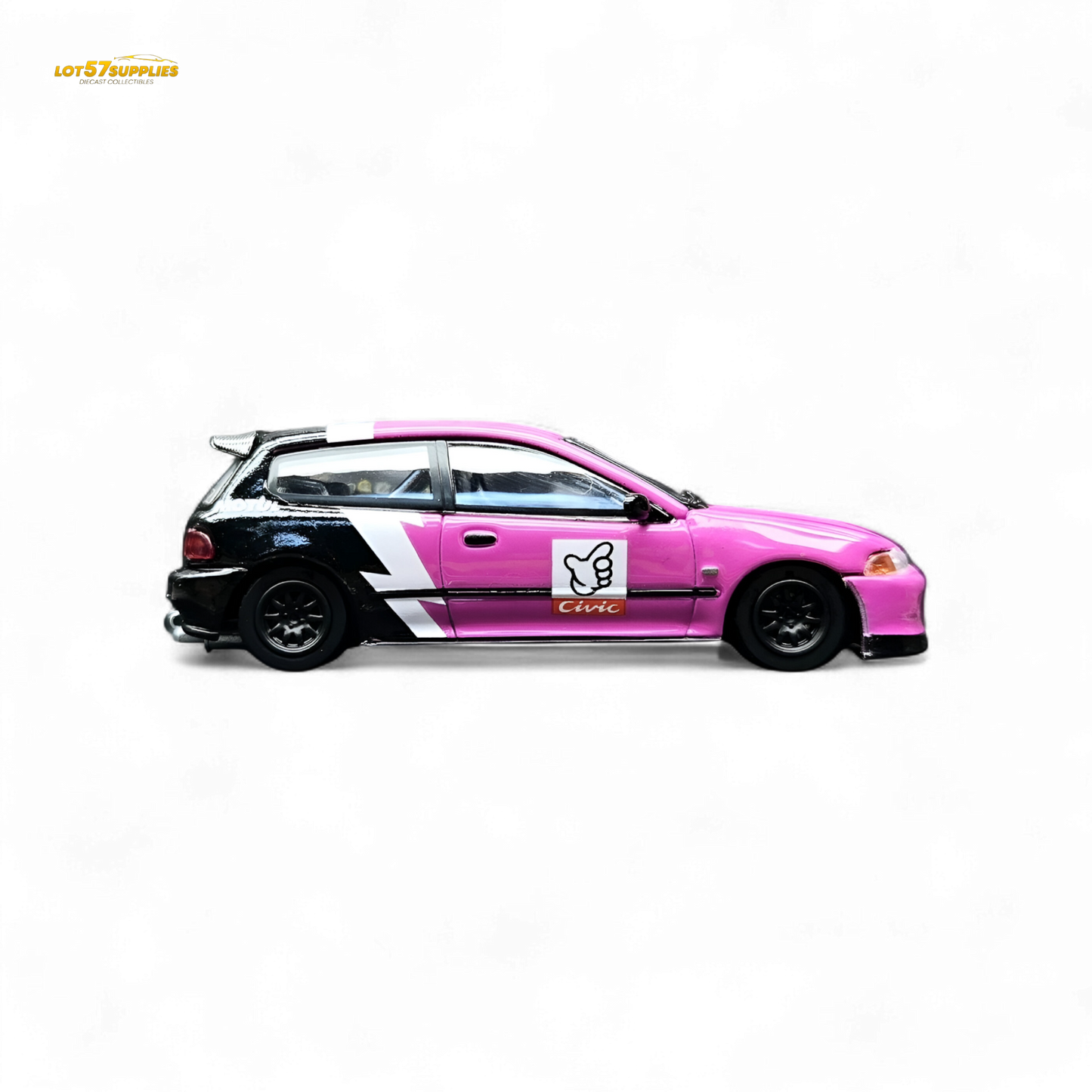 Street Weapon Honda Civic EG6 No Good Racing Pink - Black 1:64