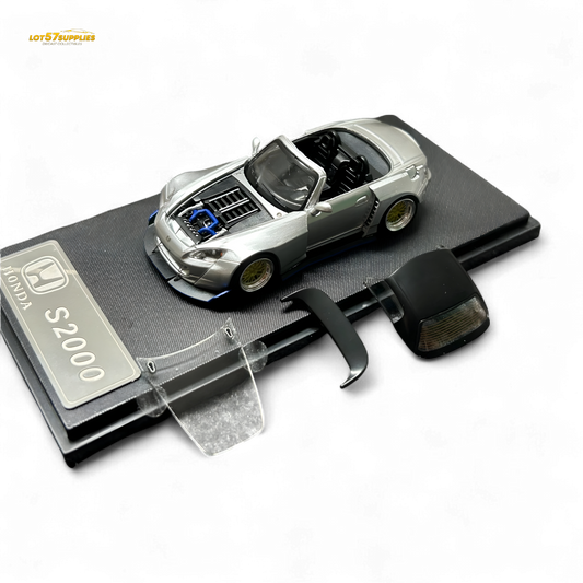 Rhino Model RM 1:64 Honda S2000 Wide-Body Roadster Silver
